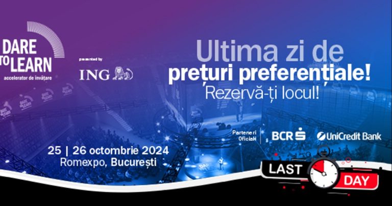 Astăzi este ultima zi în care profesorii beneficiază de tarife preferențiale la Dare to Learn – cel mai mare eveniment educațional din Europa